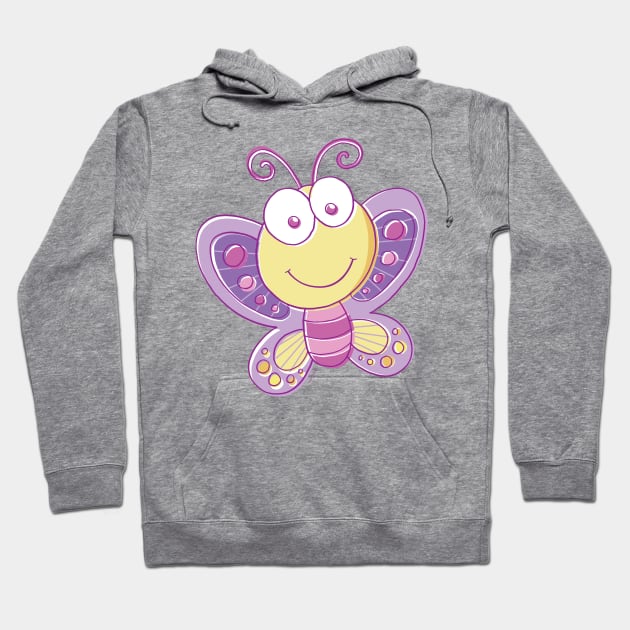 Cute Cartoon Butterfly Hoodie by vaughanduck